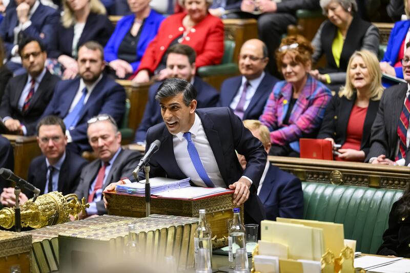 Prime Minister Rishi Sunak in the Commons chamber