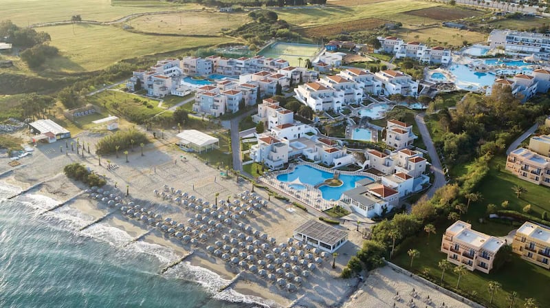 The huge complex has its own stretch of sandy beach and encourages guests to try watersports