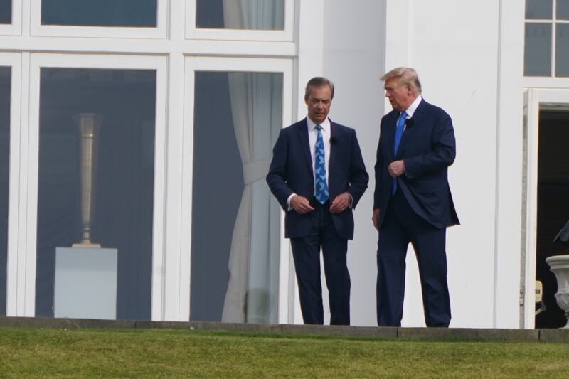 US President Donald Trump with Reform UK leader Nigel Farage in May 2023