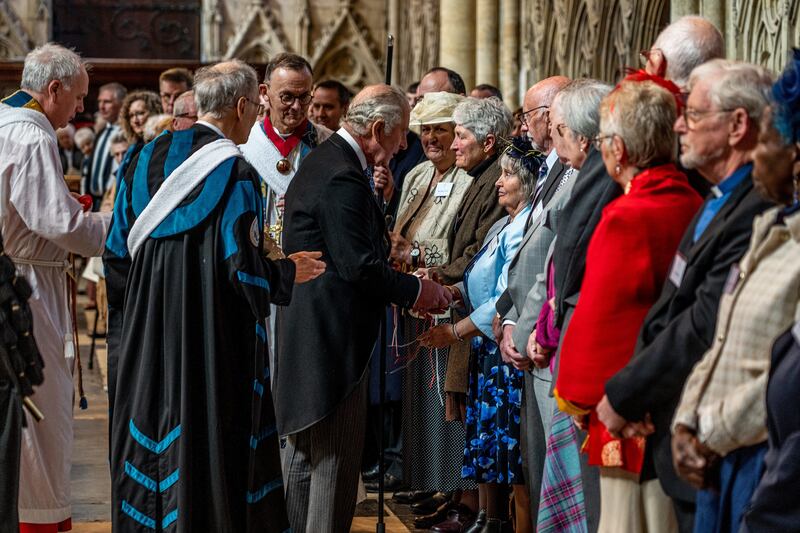 The King distributed Maundy coins during last year’s Royal Maundy Service at York Minster