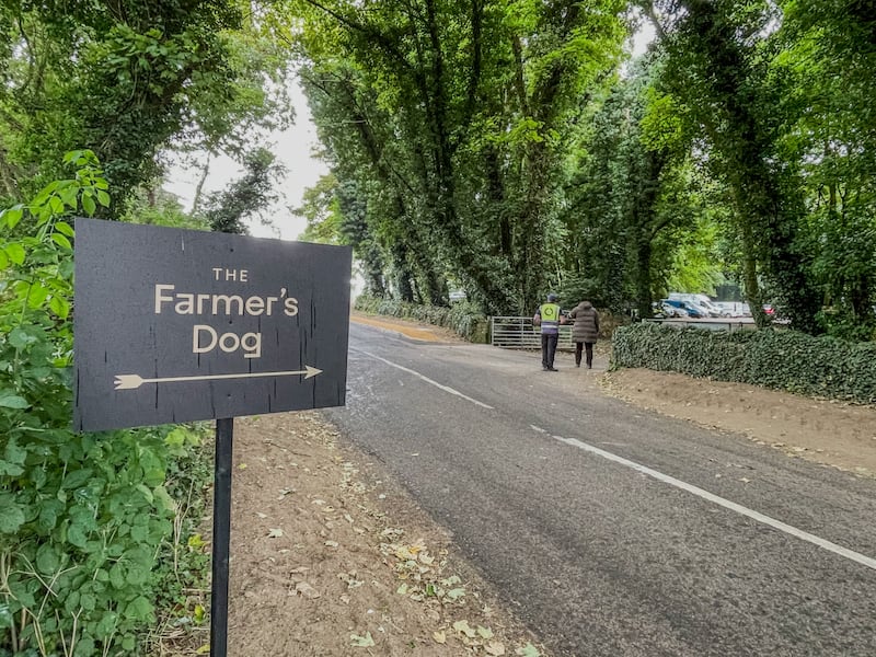 A sign for the main car park entrance to Jeremy Clarkson’s new pub