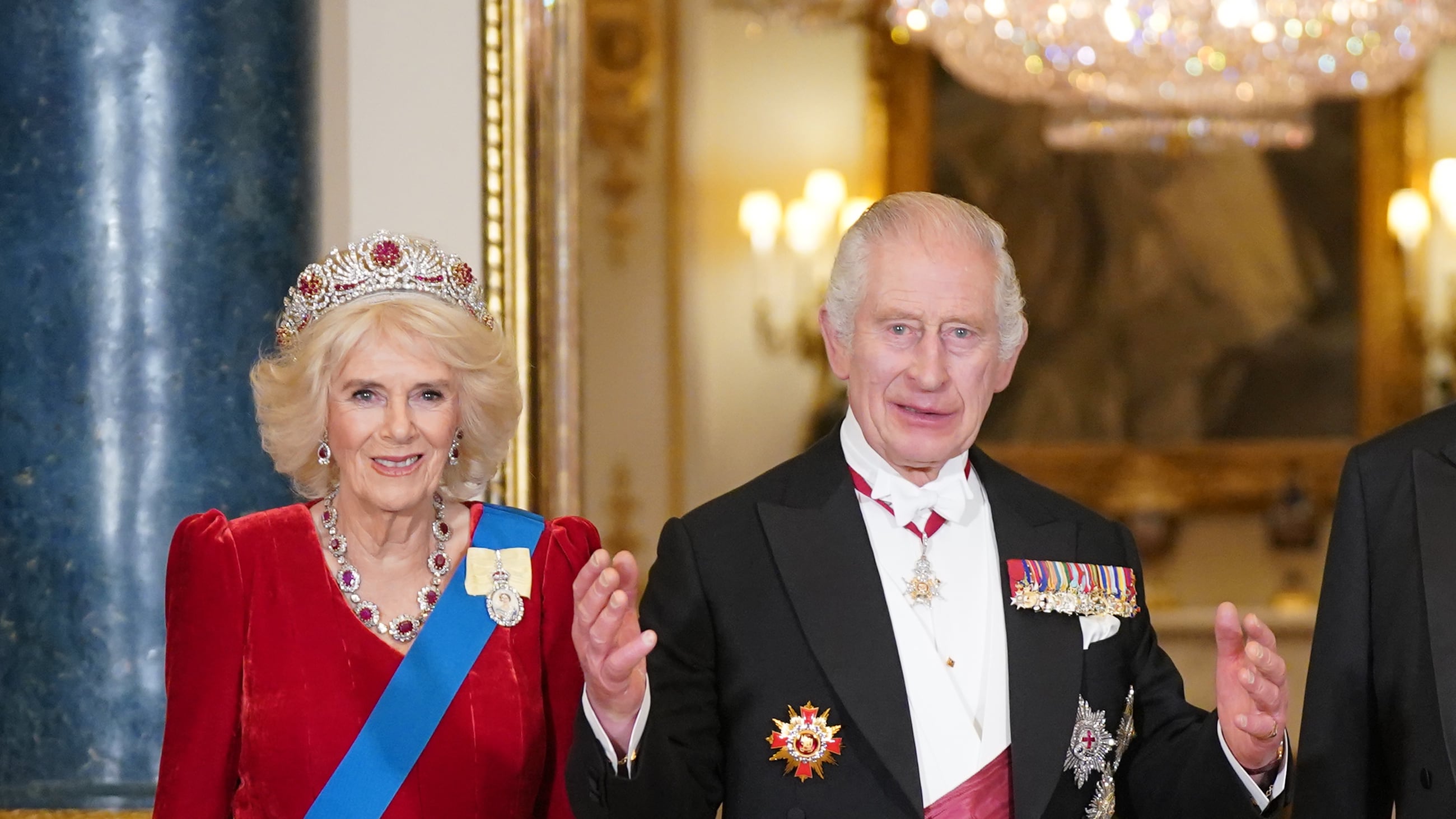 The Queen and King ahead of the state banquet at Buckingham Palace