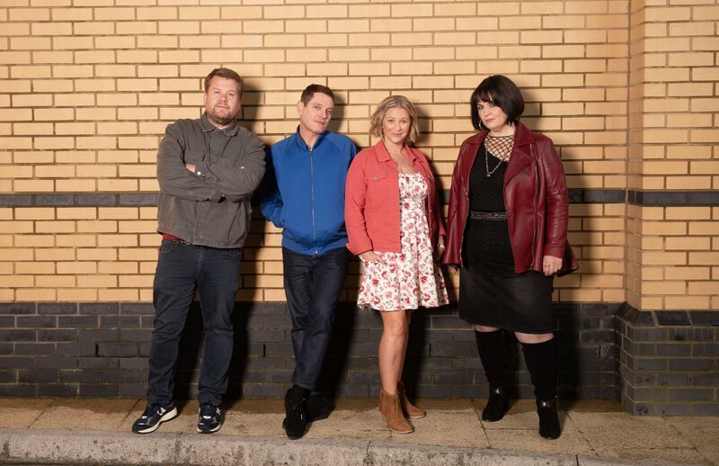 James Corden as Smithy, Mathew Horne as Gavin, Joanna Page as Stacey and Ruth Jones as Nessa