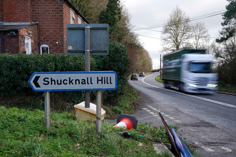 The A4103 near Shucknall Hill, where the crash happened