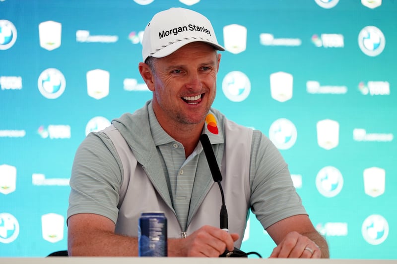 Justin Rose during a press conference ahead of the 2024 BMW PGA Championship at Wentworth