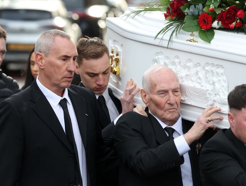 The funeral of Gerry Storey jnr the son of legendary boxing coach Gerry Storey Snr and brother of 1984 Olympian Sam