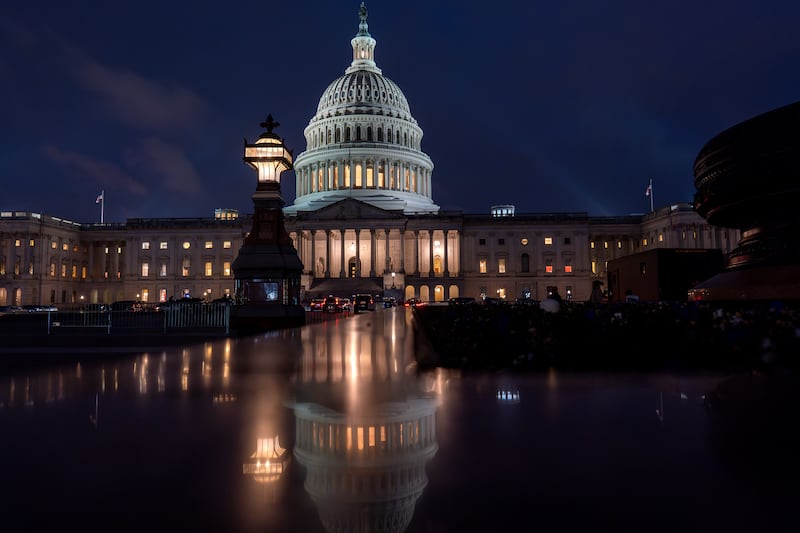 The US Senate worked late into the night to pass the bill (J Scott Applewhite/AP)