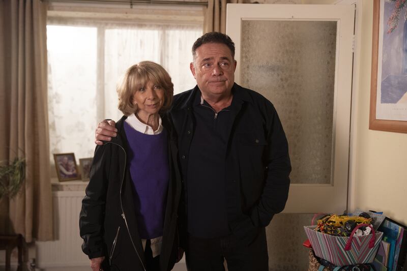 Gail Rodwell, played by Helen Worth, with John Thomson as Jesse Chadwick