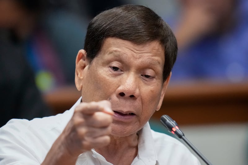 Ms Duterte’s father is former Philippine President Rodrigo Duterte (AP)