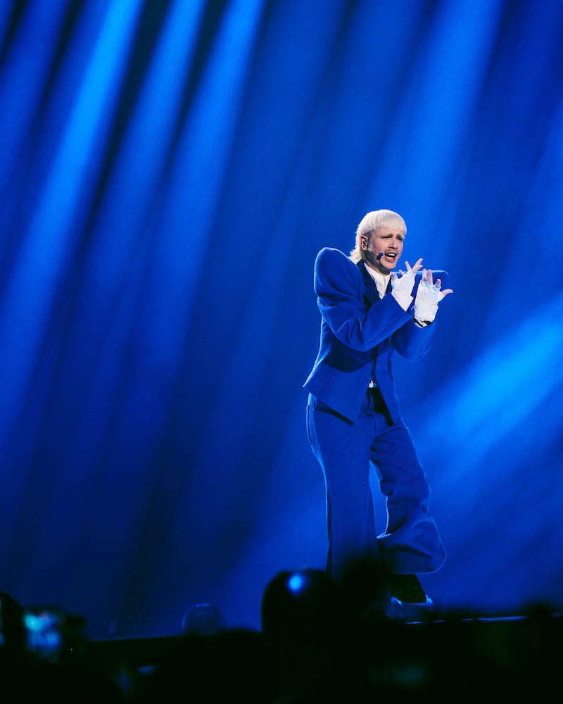 Joost Klein performing Europapa for The Netherlands at the Second Semi-Final of the 2024 Eurovision Song Contest in Malmo, Sweden