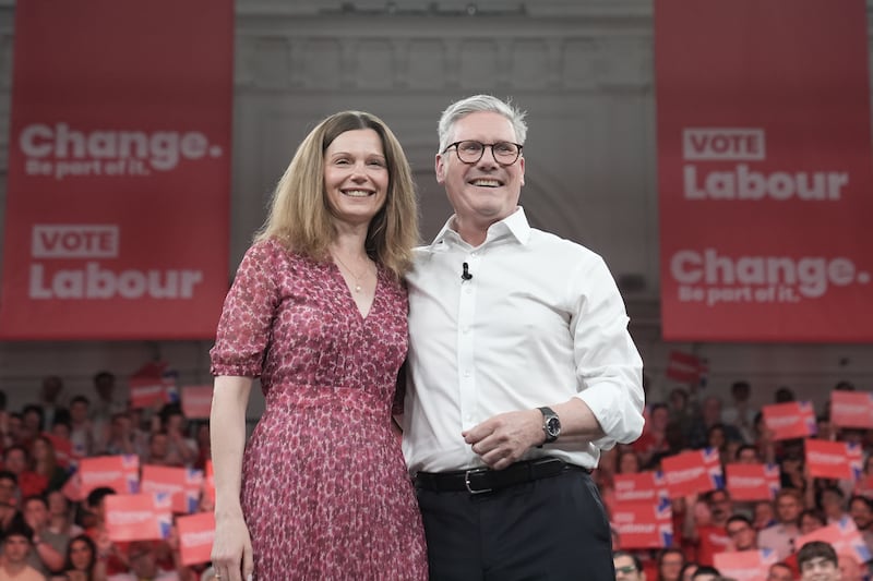 Sir Keir Starmer with his wife Victoria on the election campaign trail