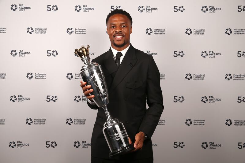 Chuba Akpom with his Championship Player of the Year trophy