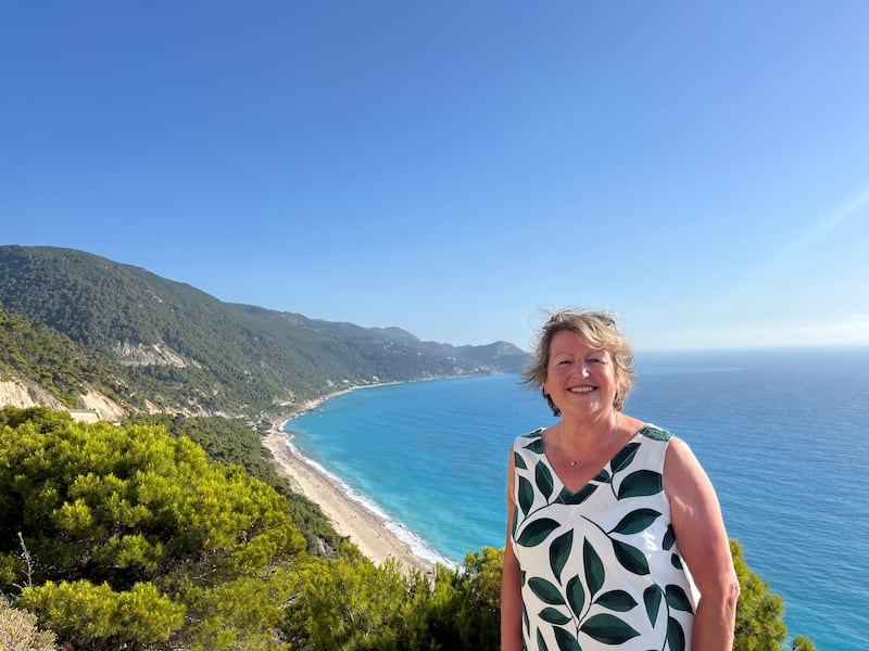 Hannah on the west coast of Lefkada