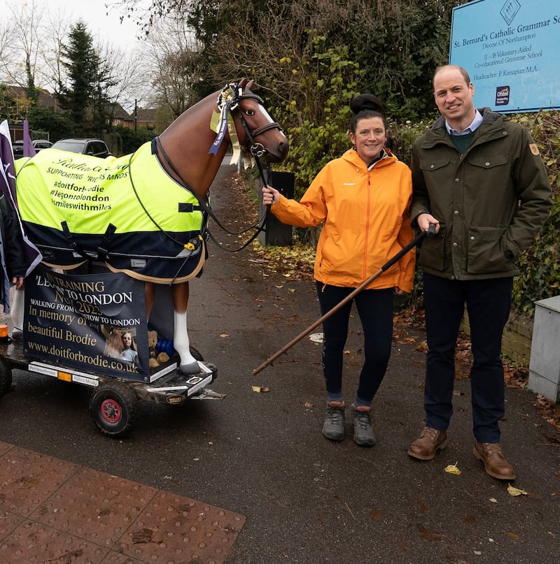 Emma Webb met the Prince of Wales in Northampton during her journey last year