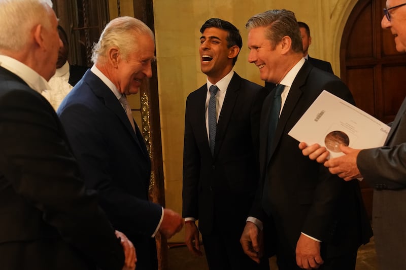 The King with Rishi Sunak and Sir Keir Starmer