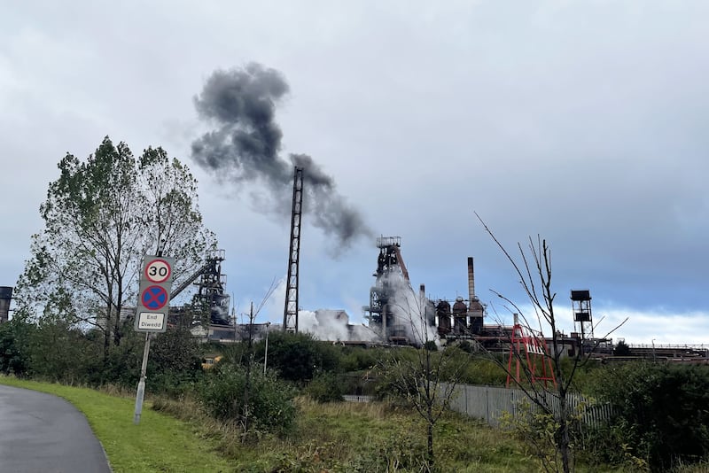 Black smoke could be seen coming from the Port Talbot site as the blast furnace began to shut down