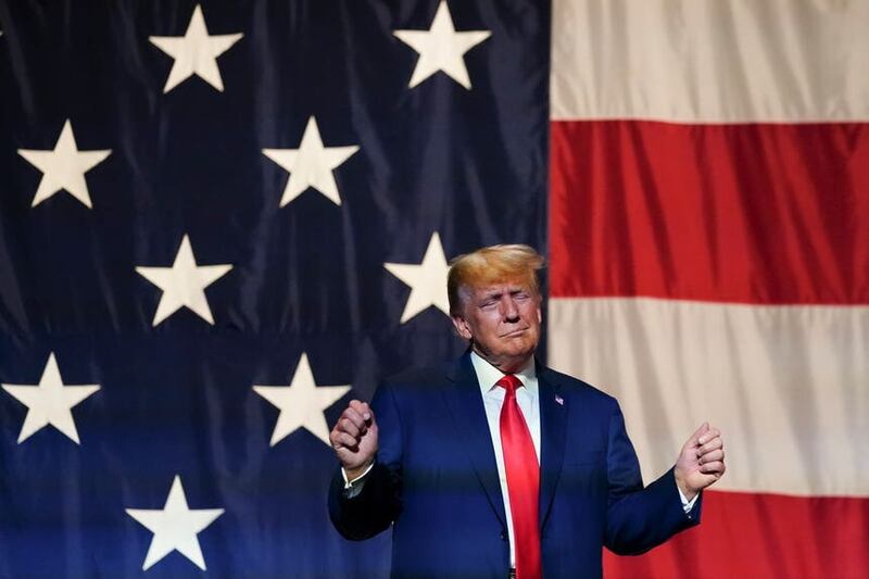 Donald Trump speaks at the Georgia Republican convention (John Bazemore/AP)