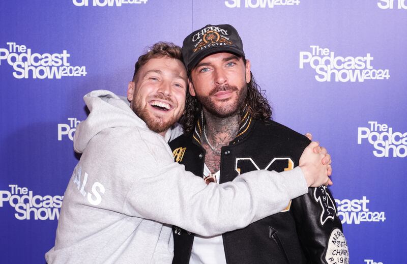 Pete Wicks (right) with I’m A Celeb winner Sam Thompson