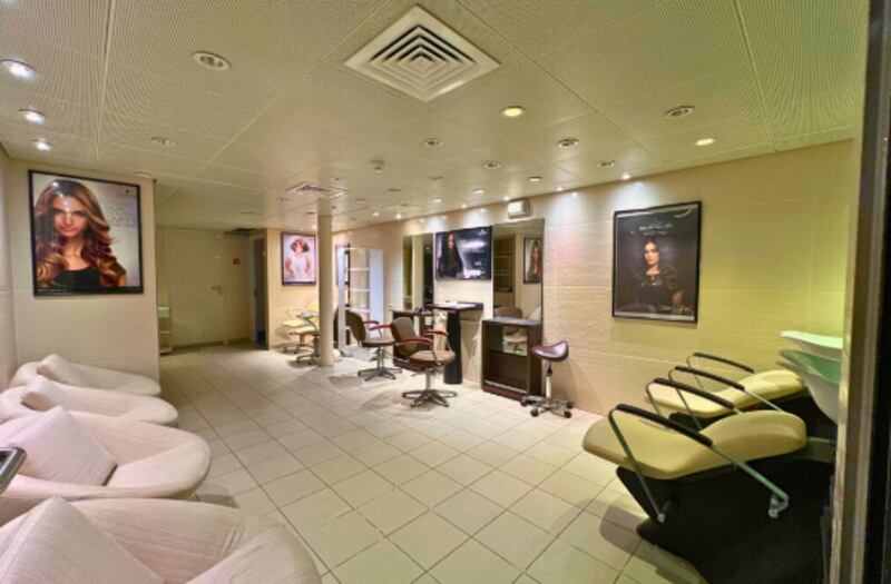 The ship also has an onboard hair salon