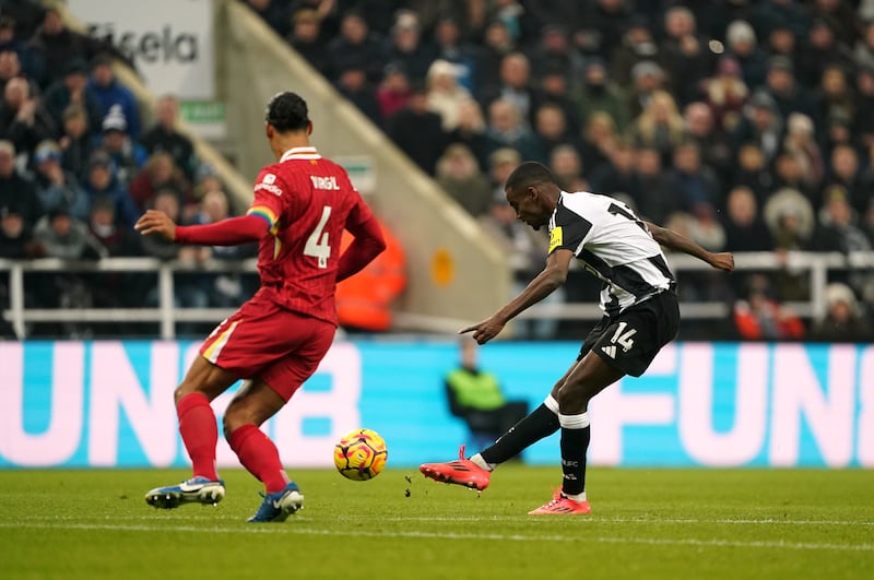 Alexander Isak scores the opening goal