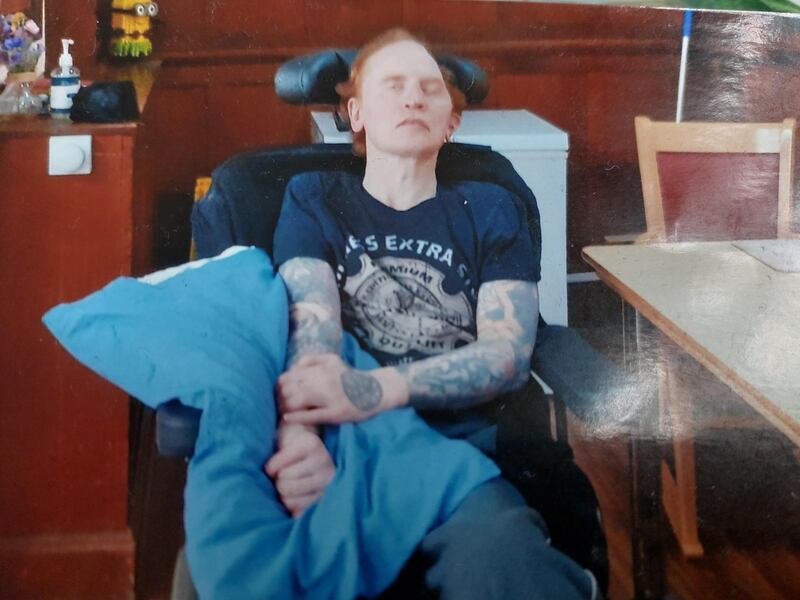 Stuart Coldicott sitting in his wheelchair after he was left paralysed. (Family handout/Essex Police)