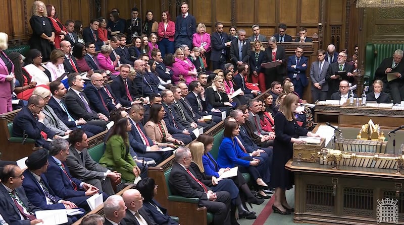 Screen grab of Deputy Prime Minister Angela Rayner speaking during Prime Minister’s Questions in the House of Commons, London (House of Commons/UK Parliament)