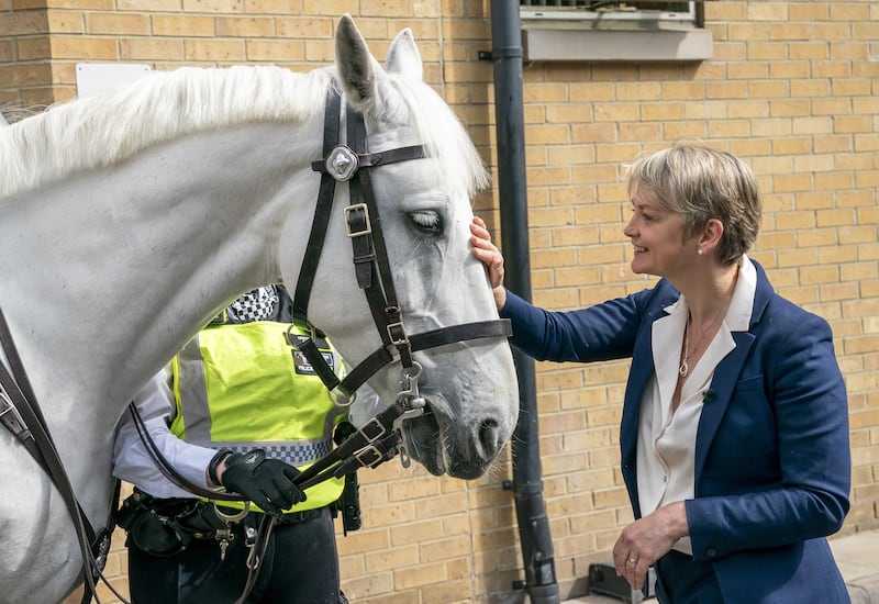 Home Secretary Yvette Cooper visited Lewisham Police Station in south London on Monday to speak about neighbourhood policing and meet with policing teams