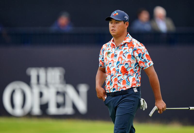 South Korea’s Si Woo Kim made a hole-in-one on the 17th during round three of the Open