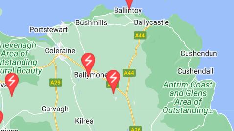 A widespread power outage in Co Antrim on Sunday was blamed on lightning damage by NIE Networks.
