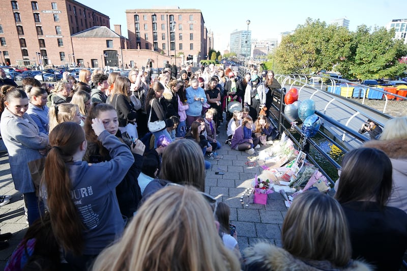 Fans attended a vigil for 31-year-old singer Liam Payne from Wolverhampton, at the Keel Warf Bridge at Royal Albert Dock in Liverpool.