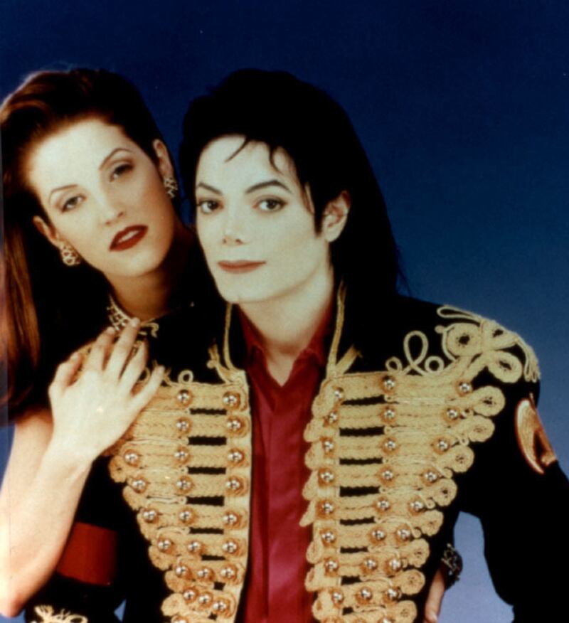 Michael Jackson with his then wife Lisa Marie Presley