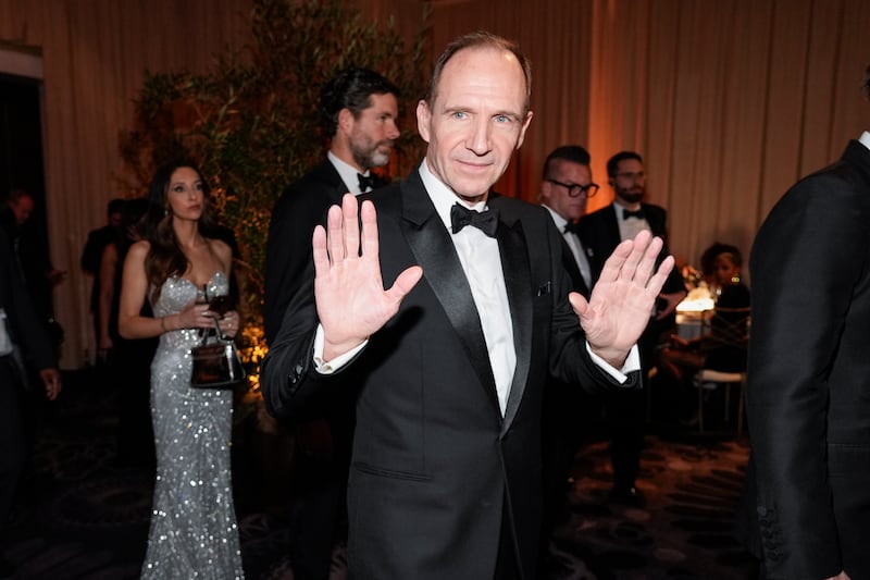 Ralph Fiennes arrives at the 82nd Golden Globes on Sunday (Chris Pizzello/AP)