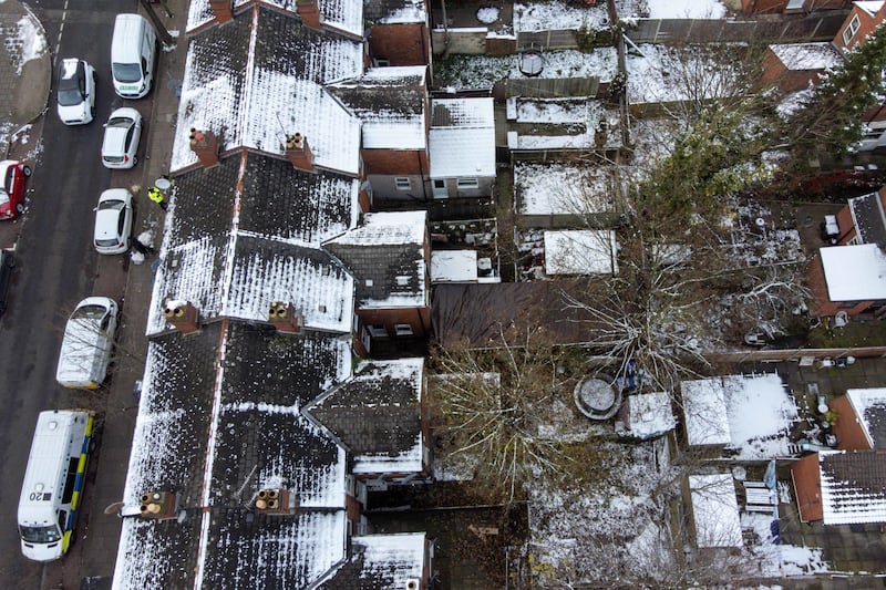 An aerial view of Clarence Road during the inquiry