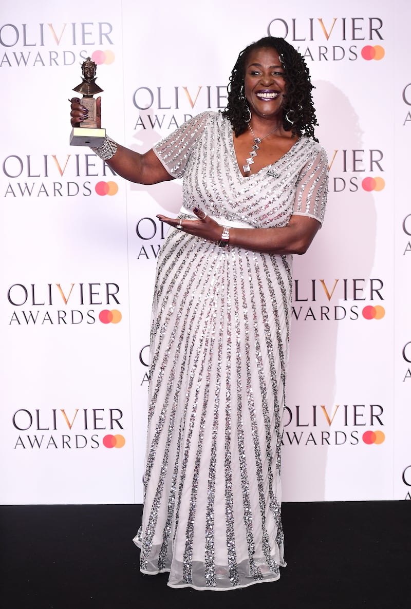 Sharon D Clarke with the Best Actress in a Musical award at the Olivier Awards in 2019