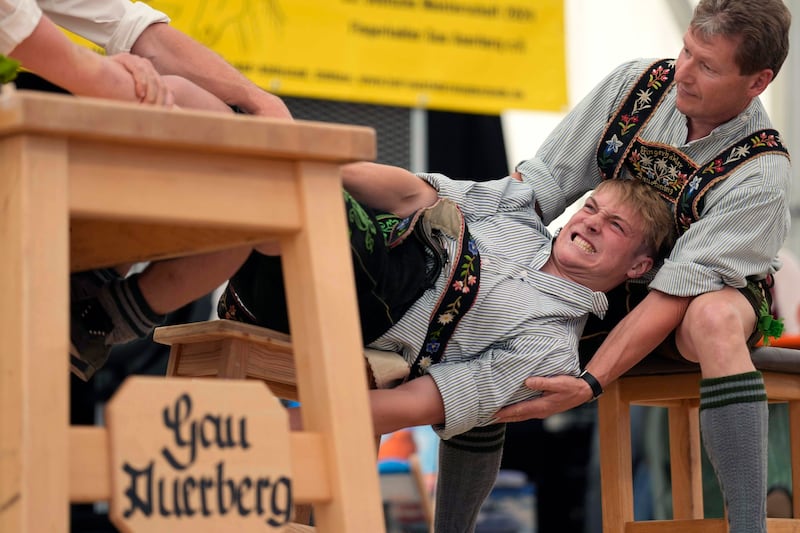 Dislocated fingers are common during the contest (Matthias Schrader/AP)