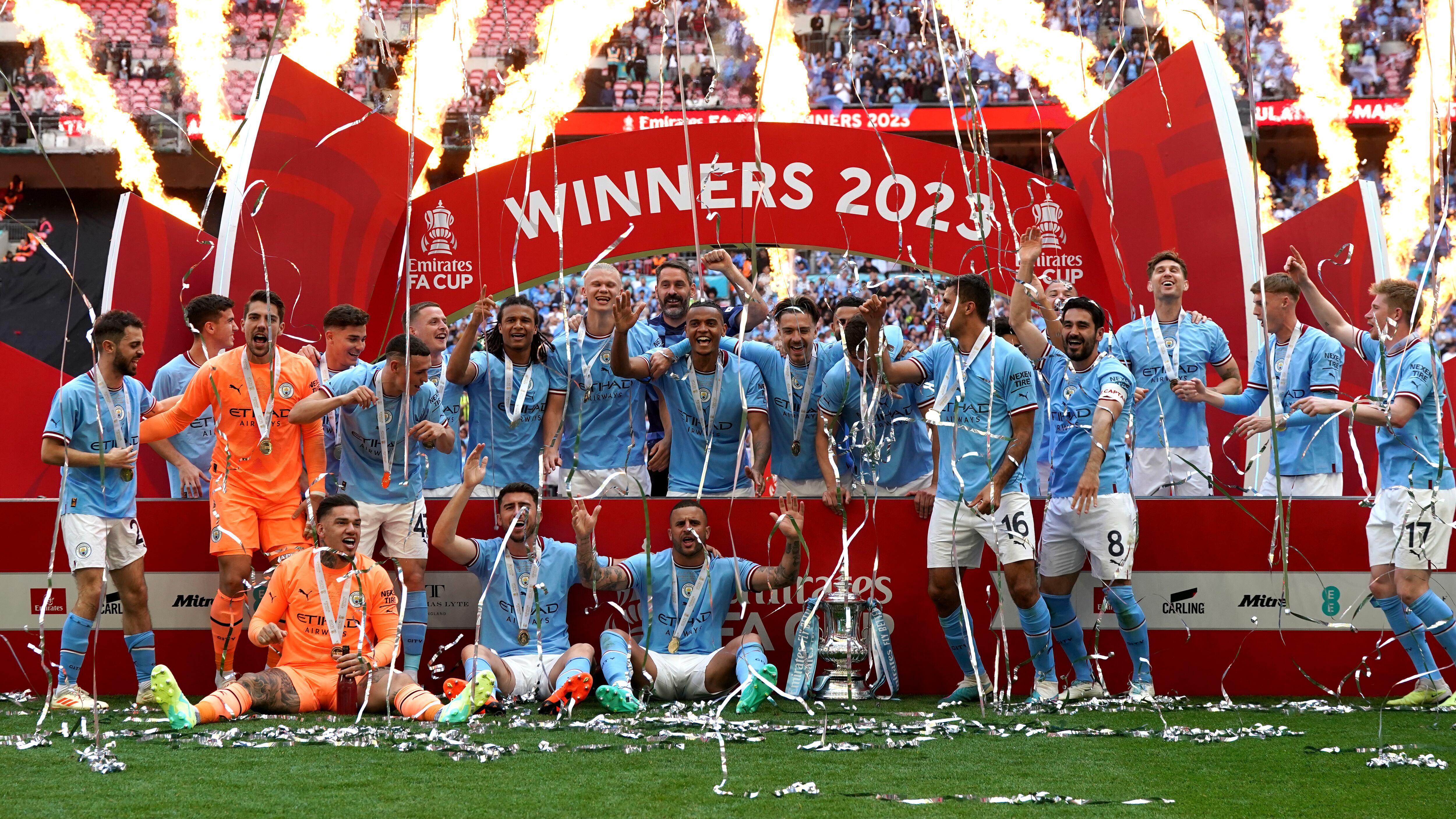 Manchester City are hoping to beat Manchester United in a second successive FA Cup final