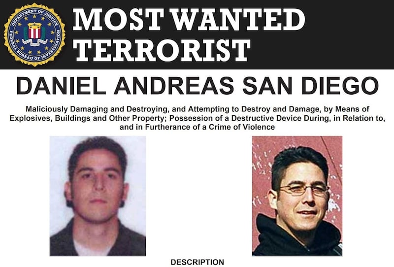 An FBI appeal poster for Daniel Andreas San Diego