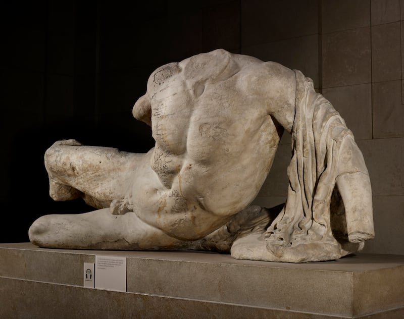 A headless statue from the Parthenon sculptures collection at the British Museum