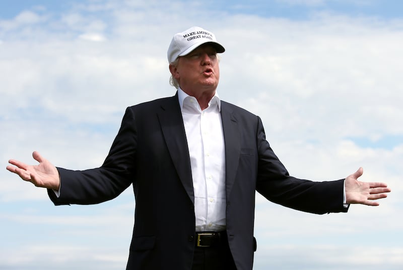 Donald Trump on the 13th tee at the Trump International Golf Links at Balmedie