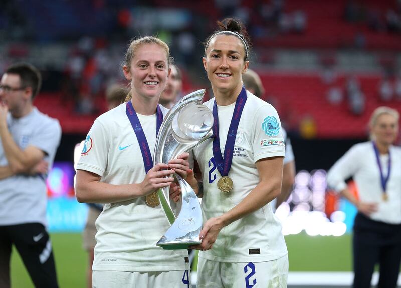 Bronze, right, helped England to Euro 2022 glory