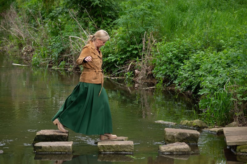 The Duchess of Edinburgh wore a Seventies style jacket during a trip to Berkshire earlier this year