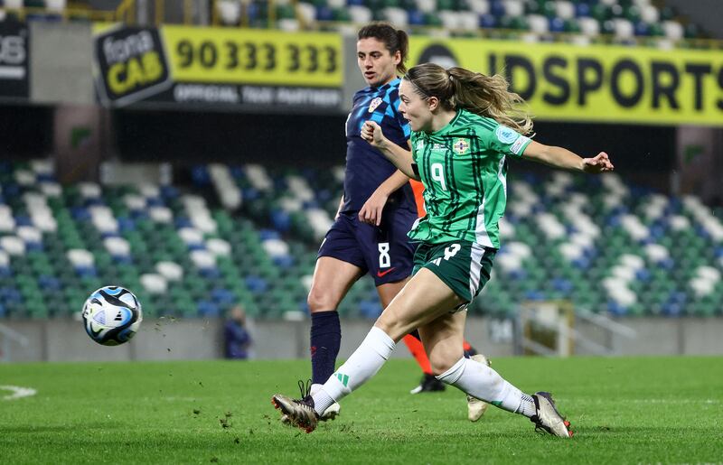 Northern Ireland's Simone Magill with Croatia’s Maja Joščak