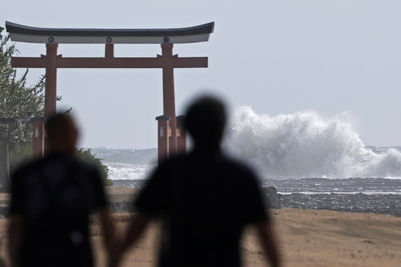 Warnings are in place until the weekend (Hidetaka Komukai/Kyodo News via AP)