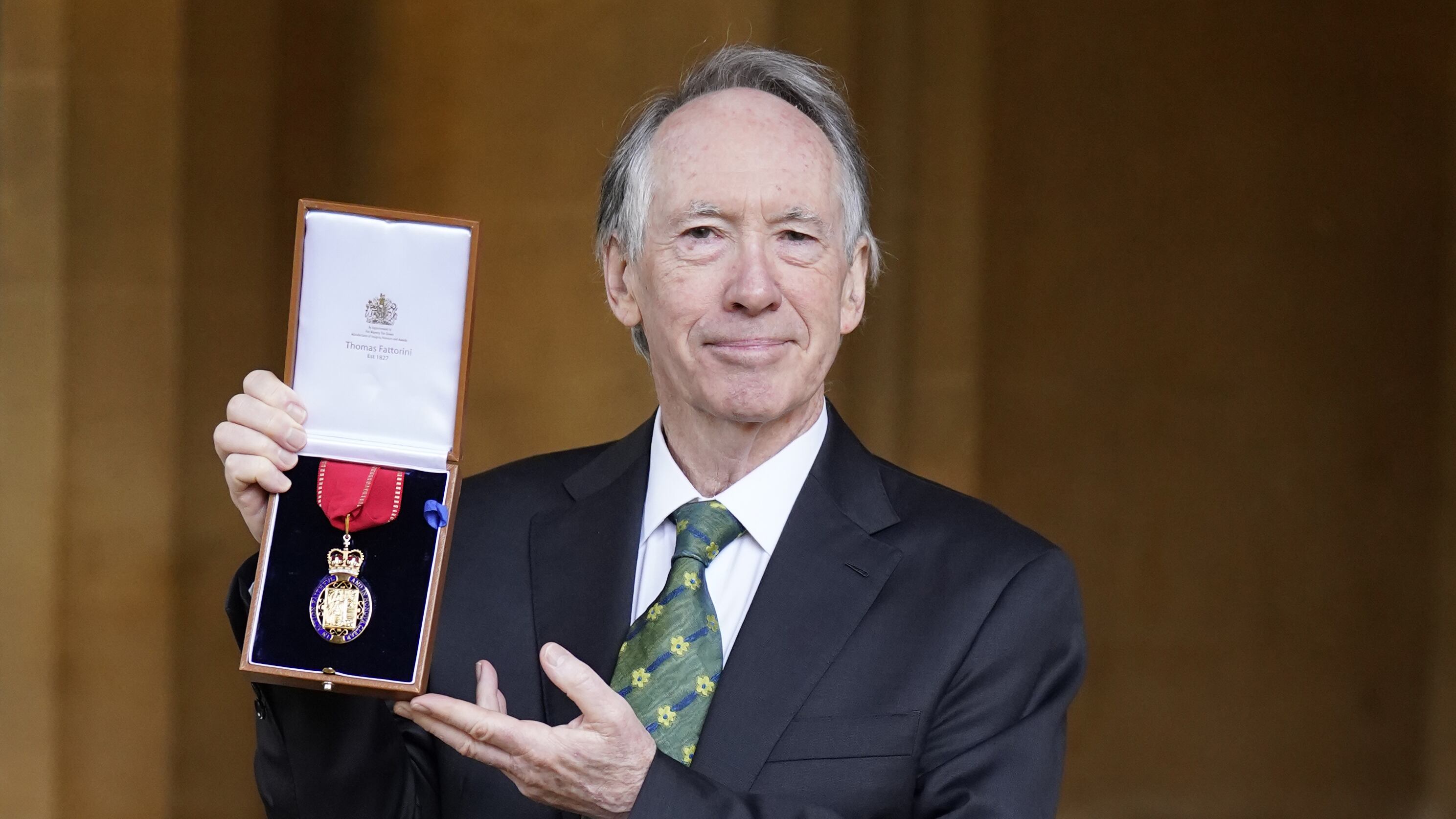 Author Ian McEwan after being made a Companion of Honour during an investiture ceremony at Windsor Castle