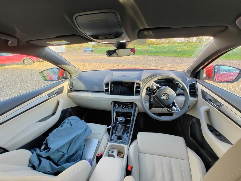 The leather interior brightens up the cabin