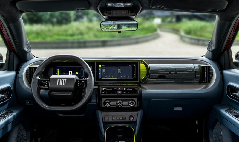 The interior has a lot of design cues from the firm’s Lingotto test track. (Fiat)