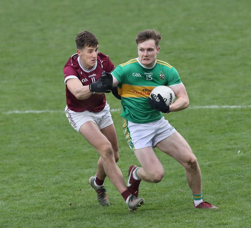 Man-of-the-match Ethan Doherty takes on Shane McGuigan during Glen's win over Slaughtneil. Picture: Margaret McLaughlin