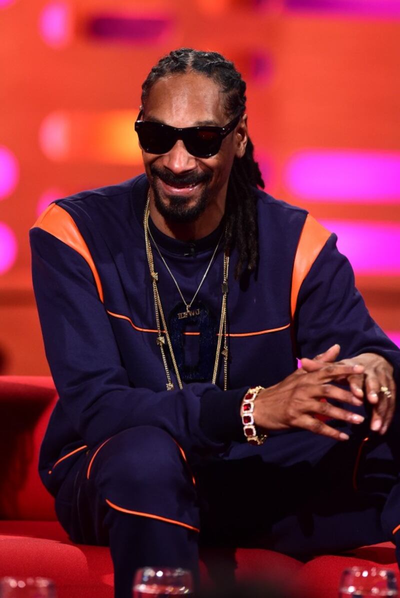 Snoop Dogg during filming of the Graham Norton Show at the London Studios in 2015. (Ian West/PA Wire)