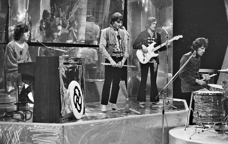 Traffic in November 1967 with Stevie Winwood on the keyboard, Chris Wood on the flute, Jim Capaldi on drums and Dave Mason on guitar (Tony Gale/Alamy)