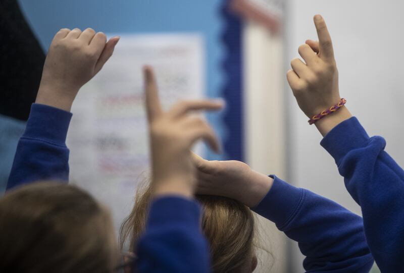 School children during a class